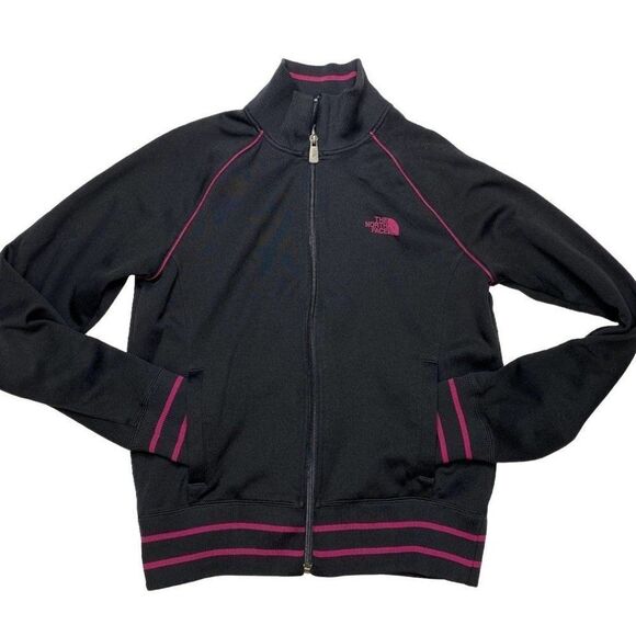 Womens North Face Back Pink Raglan Sleeve Zip Front Jacket Sz Medium - Picture 1 of 9